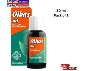 Olbas Oil Natural Decongestant Oil, Inhaler for Cold Blocked Noses Sinus Relief