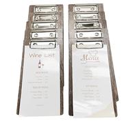 Olbia 10-Pack Wood Check Presenters for Restaurants, Server Book, Menu Holder for Cafes, Wooden Clip Board, Cute Waitress Book Organizer, Server Note Pads, Guest Check Book 8" x 4" (Gray Wood)