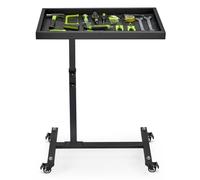 OLBRUS - Adjustable Work Table with Wheels, Rolling Table with Mechanic Tool Tray for Garage Repair Workshops DIY, 220lbs Capacity, Tool Cart