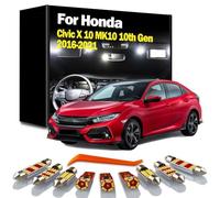 OLCGNHUY 10Pcs LED Interior Map Dome Light Kit, For Civic X 10 MK10 10th Gen 2016 2017 2018 2019 2020 2021 Car Bulbs
