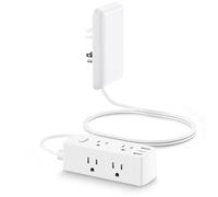 Olcorife - Flat extension cord with outlet cover, flat power strip with 6 outlets and 3 USB ports, 2000 july surge protector, 5 foot cord for spaces