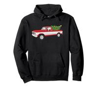 Old 1970's Farm Truck Loaded with Christmas Tree Pullover Hoodie
