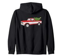 Old 1970's Farm Truck Loaded with Christmas Tree Zip Hoodie