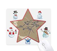 Old Age Journey to the Silk Road Map Christmas Snowman Family Star Mouse Pad