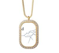 Old Age Journey to the Silk Road Map Necklace Pendant Diamond Crystal Golden Jewelry