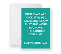 Old Age Statistics Card - Happy Birthday Cards Gifts Funny Joke Men Women Friend Rude Dad Sister Mum Brother Son Adult Best Day Personalised Custom Message (Blank Message)