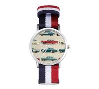 Old American Car Quartz Watches Without Scale Wrist Watch with Adjustable Strap for Men Women