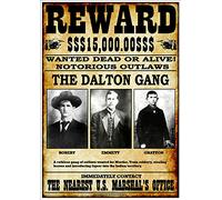 Old American Wanted Dead or Alive Wild West The Dalton Gang Print Poster Wall Art Picture A4 +