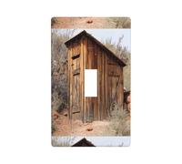 Old Ancient Outhouse Print Graphics Decor Wallplates -Single Toggle Light Switch Cover Wall Plate Cover