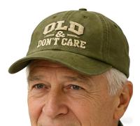 Old And Don't Care Funny Hat, Cool Vintage Men Baseball Caps, Adjustable Size Headwear For Golf Running Gym Cycling Outdoor