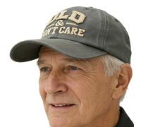 Old and Don't Care Hat, Adjustable Size Vintage Plain Baseball Cap - for Golf Running Workout Cycling Outdoor, Elder Gift Gray