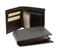 Old Angler Bifold Leather Wallet | Made in Italy | RFID Shielded | Classic Design with 6 Compartments for Cards and Coin Pocket, Black, Classic