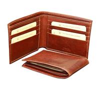 Old Angler Firenze Old Angler Bifold Wallet in Leather for Men with RFID Shielding | Made in Italy | 8 Card Slots | Coin Pocket - Elegant and Functional, brown, Classic