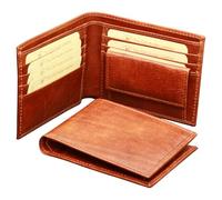 Old Angler RFID Shielded Leather Wallet | 6 Card Slots | Elegant Design | Made in Italy, brown, Classic