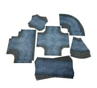 Old Asphalt Roads - Non-Slip Fabric 2D Road Set (Width 16.2 cm / 6.3 inches), Alt-Asfalt