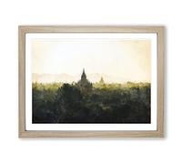 Old Bagan In Myanmar Painting Modern Art Framed Print | A3 Oak Framed Wall Art | Ready to Hang | Modern Historical Picture | Living Room Bedroom Lounge Office