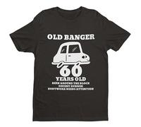Old Banger - 60th Birthday - Funny Graphic Men's T-Shirt - Casual Printed Tee - Great Gift for Dad, Husband or Brother - Black - L