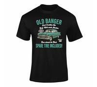 Old Banger T Shirt - Classic Car Tshirt for Men, Funny 70th & 65th Birthday Gift, Old Guys Rule T Shirt, Vintage Gifts - Black Large