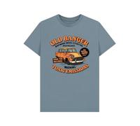 Old Banger T-Shirt Vintage Car Retro Tee, Old Banger Vintage Car T-Shirt for Men - Retro Motoring Graphic Tee - Novelty Auto Gift Stone Blue
