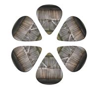 Old Barn Doors Print Guitar Picks 6 Pack With Organizer Storage Bag 0.46 0.71 0.96mm Guitar Plectrums Guitars Accessories For Bass Electric Acoustic Guitars