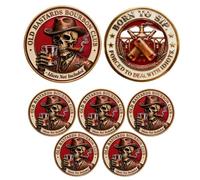 Old Bastards Bourbon Club Collectible Coin, Funny Old Bastards Whiskey Club Challenge Coin, Double-Sided Whiskey Club Commemorative Coins, Funny Gag Gift for Men Dads Friends (5Pcs 01#)