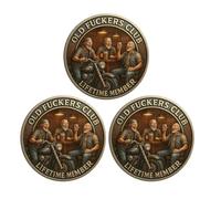 Old Bastards Bourbon Club Collectible Coin, Funny Old Bastards Whiskey Club Challenge Coin, Double-Sided Whiskey Club Commemorative Coins, Funny Gag Gift for Men Dads Friends (3Pcs 05#)
