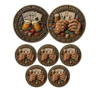 Old Bastards Bourbon Club Collectible Coin, Funny Old Bastards Whiskey Club Challenge Coin, Double-Sided Whiskey Club Commemorative Coins, Funny Gag Gift for Men Dads Friends (5Pcs 04#)