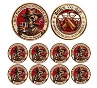 Old Bastards Bourbon Club Collectible Coin, Funny Old Bastards Whiskey Club Challenge Coin, Double-Sided Whiskey Club Commemorative Coins, Funny Gag Gift for Men Dads Friends (8Pcs 01#)