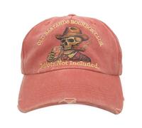 Old Bastards Bourbon Club Hat Vintage Funny Whiskey Skull Gift Adjustable Baseball Cap Unisex Men&Women Red