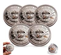 Old Bastards Golf Club Coin, Funny “100% Over Par” Golf Challenge Coin with Whiskey & Cigar Design, Lifetime Member Novelty Token for Best Friend and Old Bastard Prank Gifts (5pcs)