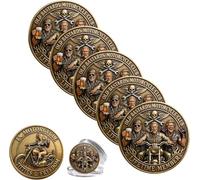 Old Bastards Motorcycle Club Challenge Coin - Double-Sided Vintage Biker Commemorative Coin, Lifetime Member Biker Token, Collectible Gift for Motorcycle Riders (A-5pcs)