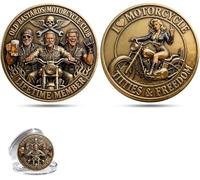 Old Bastards Motorcycle Club Challenge Coin - Double-Sided Vintage Biker Commemorative Coin, Lifetime Member Biker Token, Collectible Gift for Motorcycle Riders (A-1pc)
