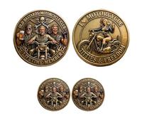 Old Bastards Motorcycle Club Challenge Coin, Double-Sided Vintage Biker Commemorative Coin, Motorcycle Challenge Coins, Lifetime Member Biker Token, Collectible Gift for Riders (01# 2Pcs)