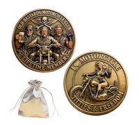 Old Bastards Motorcycles Club-Motorcycle Guardian Coin, Freedom of The Road Double Sided Motorcycle Challenge Coin, Skull & Wings Design for Protection, Brotherhood & Bike Blessing for Riders (1pcs,a)