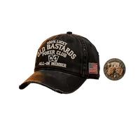 Old Bastards Poker Club Cap, 100% Lucky Vintage Baseball Cap Adjustable Embroidered Hat Black
