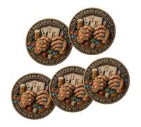 Old Bastards Poker Club Challenge Coin - Funny All-in Or Go Home Coin, Old Hands,Bold Bluffs Funny Challenge Coin for Men,Novelty Coin Collection Gag Gift for Dad, Husband Or Friends (5PC)