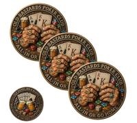 Old Bastards Poker Club - Challenge Coin, Funny Old Fucker Club Poker Coin, “All-in OR GO Home” Token, Bold Bluffs Challenge Coins, Novelty Pokers Collectible Gag Gift for Men (3PCS)
