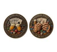 OLD BASTARDS POKER CLUB Commemorative Coin, Collectible Commemorative Coin, Las Vegas Souvenir Poker Player Accessory, Unisex Poker Gift, 4cm (Aa, Buy 1)