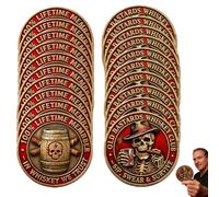 Old Bastards Whiskey Club - Sip, Swear & Survive Coin, Old Bastard Whiskey Challenge Coin, 2026 Funny Vintage Double-Sided Token with Skull Design, for Whiskeys Lovers & Bar Collectors (20 PC)