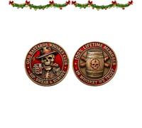 Old Bastards Whiskey Club - Sip, Swear & Survive, Vintage Double-Sided Token, Double-Sided 3D Embossed Design, Metal Material for Men, Dads, Friends (1 PC)