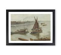 Old Battersea Reach by James McNeill Whistler Framed Print | A2 Black Framed Wall Art | Ready to Hang | Modern Nature Picture | Living Room Bedroom Lounge Office