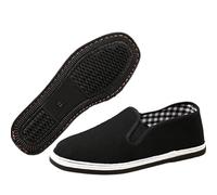 Old Beijing Cloth Shoes,Martial Arts Shoes,Chinese Traditional Kung Fu Shoe,Martial Arts Canvas Footwear,Taichi Shoe,Canvas,for Daily Morning Exercises Black a