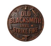 OLD BLACKSMITH ANVIL HAMMER STRIKE FIRE Metal Tin Sign Plaque