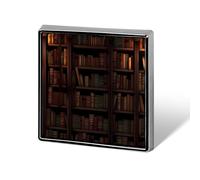 Old Bookshelf Candle Custom Lapel Pins Square Brooch Tie Suit Dress Accessories for Men Women Wedding Birthday
