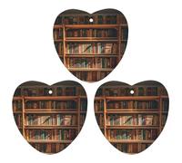 Old Bookshelf Car Air Freshener, 3 Pcs Love form Hanging Air Freshener Cards, Long Lasting Fragrance Scented Cards for Car, Home, Office Gray-style