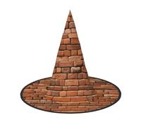 Old Brick Wall Print Carnival Halloween Witch Hat Costume Accessory Foldable Cap Party Masquerade Decor