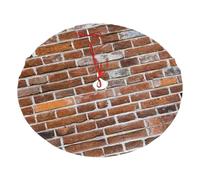 Old Brick Wall Printing Christmas Tree Skirt With 3 Red Rope Ties Xmas Trees Mat Soft Farmhouse Holiday Decoration