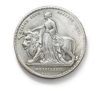Old British Antique Coins, 1839 Queen Victoria Coin Una and The Lion, UK Old Coins for Collectors, Great Britain Silver Coin Collection, Vintage Historical Souvenirs