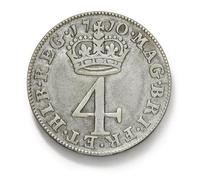 Old British Coins, 1710 Queen Anne Silver Fourpence, UK Antique Coin Set, UK Old Coins for Collectors, Great Britain Ancient Coin Collection, Vintage European Souvenirs