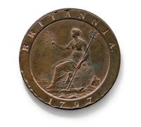 Old British Coins, 1797 George III Britannia Penny, Antique UK Coin Set, United Kingdom Old Coins for Collectors, Great Britain England Ancient Silver Coin Collection, European Souvenirs